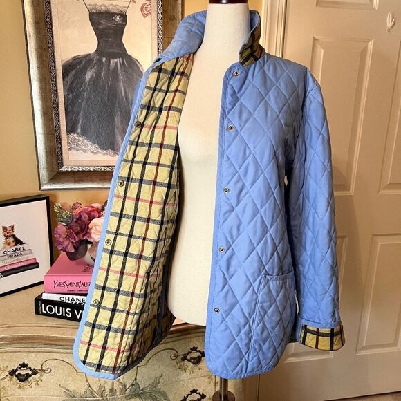 EEUC Women's Brooks Brothers Diamond Quilted Blue Jacket Size 6‎ - Picture 5 of 7